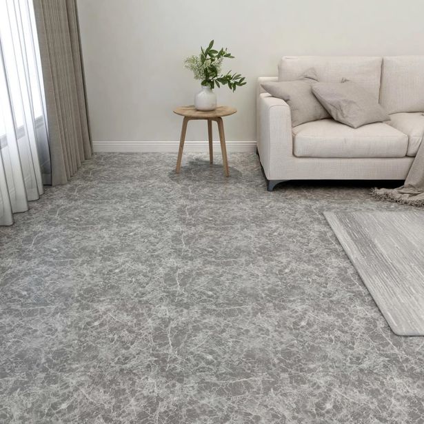Itsekiinnittyvä lattialankku PVC 5 11m² betoninharmaa 55 kpl