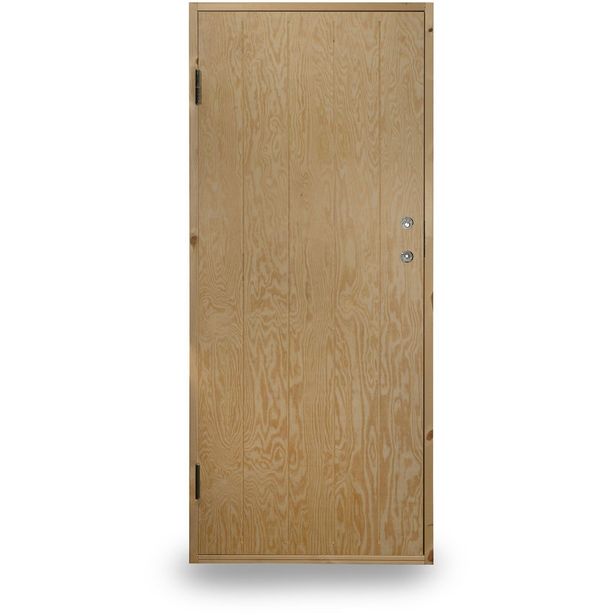 Kylmävaraston ovi Jabo Ljusdal 80x190cm vasen, käsittelemätön urajyrsitty vaneri