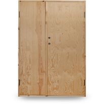 Kylmävaraston pariovi Jabo Ljusdal 130x190cm, käsittelemätön urajyrsitty vaneri