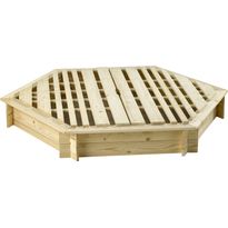 Hiekkalaatikko Jabo 6-kulmainen + kansi 150x150x21cm
