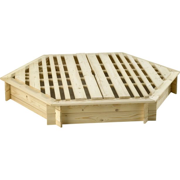 Hiekkalaatikko Jabo 6-kulmainen + kansi 150x150x21cm