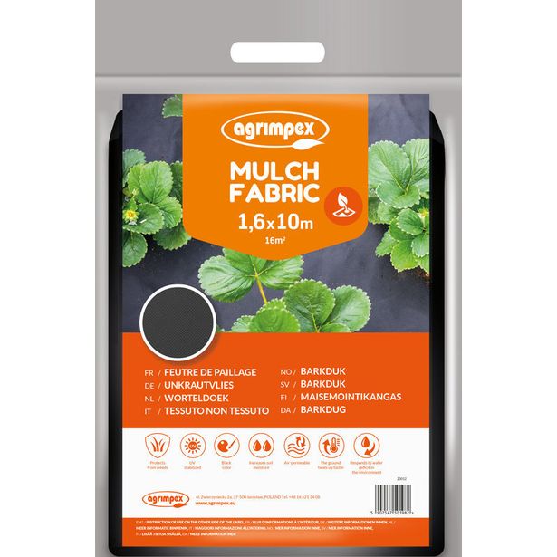 Kuorikangas Jabo Agrimpex 1.6x10m musta (50g/m²)