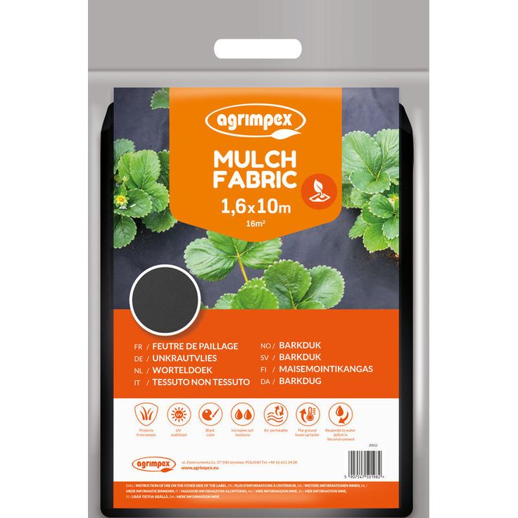 Kuorikangas Jabo Agrimpex 1.6x10m musta (50g/m²)