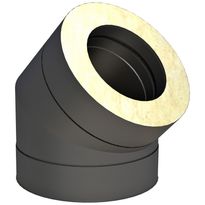 Piipun mutka Jeremias 45° Ø150 mm musta, Verkkokaupan poistotuote