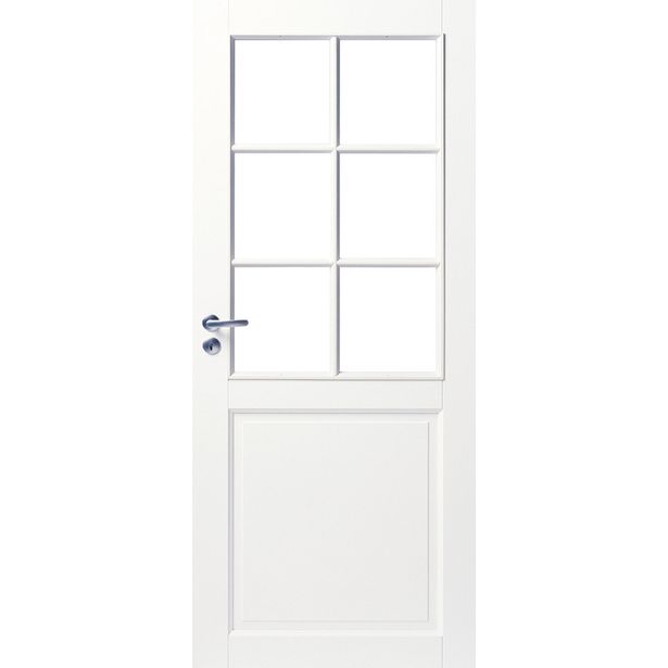 Väliovi Swedoor Craft 102, 9-10x21, massiivirakenne, valkoinen, kirkas lasi