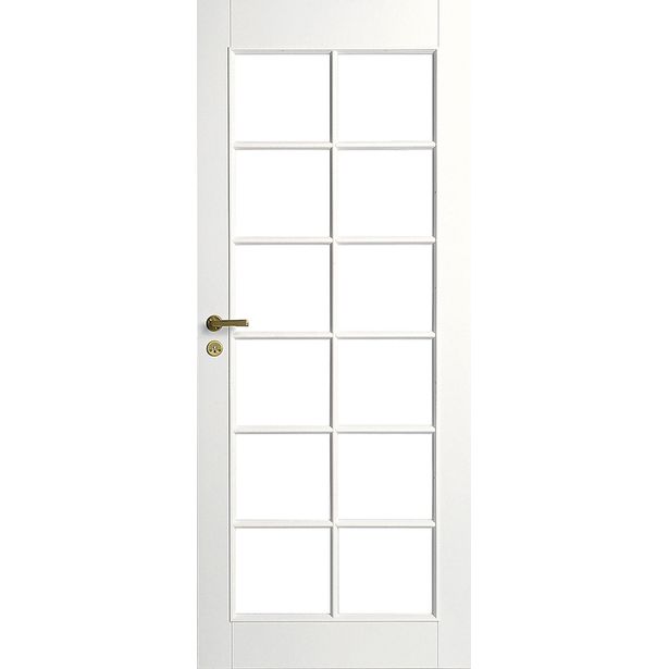 Väliovi Swedoor Craft 105, 9-10x21, massiivirakenne, valkoinen, kirkas lasi