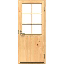 Mökkiovi Swedoor MÖKKI2/6R, 9x19, oikea, puuvalmis mäntypaneeli, karmeineen
