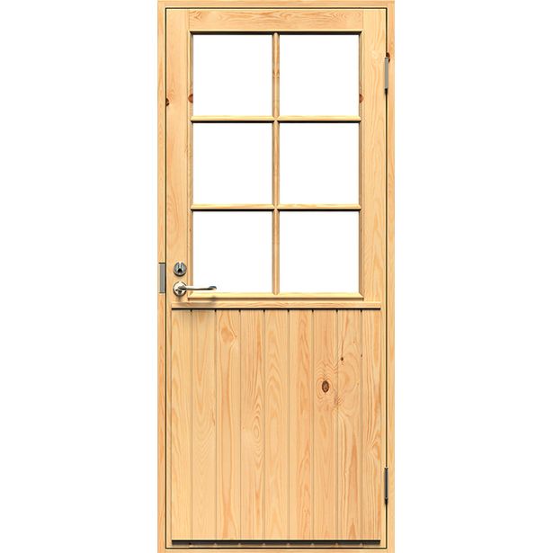 Mökkiovi Swedoor MÖKKI2/6R, 9x19, oikea, puuvalmis mäntypaneeli, karmeineen