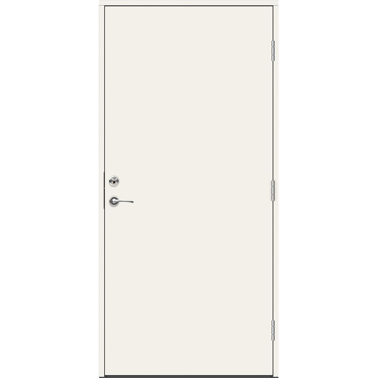 Ulko-ovi Swedoor Advance Stockholm, maalattu valkoinen NCS S 0502-Y, valkoinen karmi 105mm