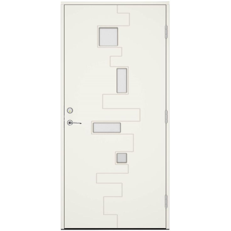 Ulko-ovi Swedoor Advance Flow, maalattu valkoinen NCS S 0502-Y, valkoinen karmi 105mm