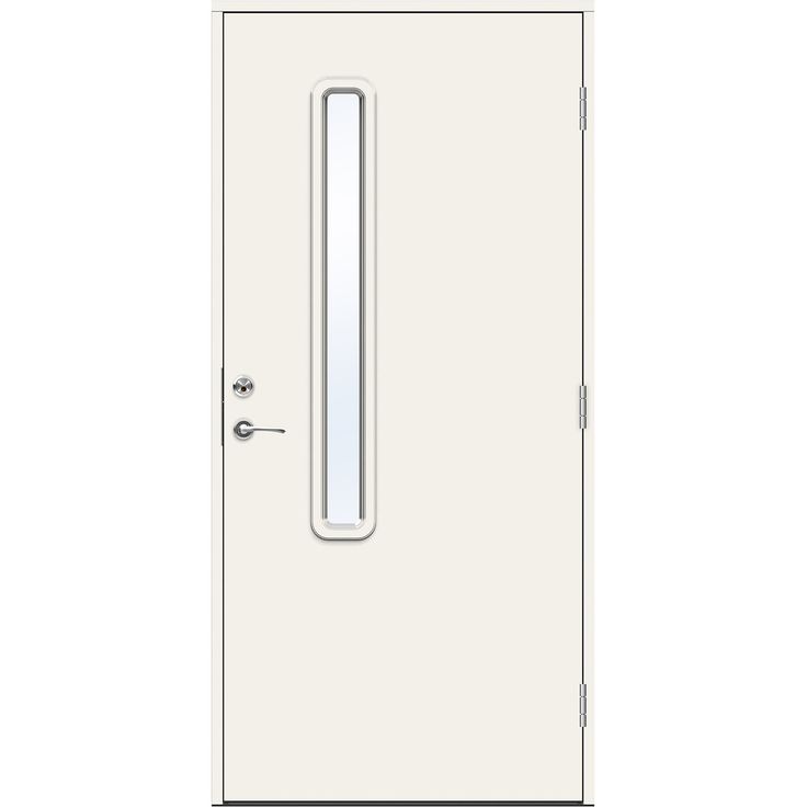 Ulko-ovi Swedoor Advance Ribe, maalattu valkoinen NCS S 0502-Y, valkoinen karmi 105mm