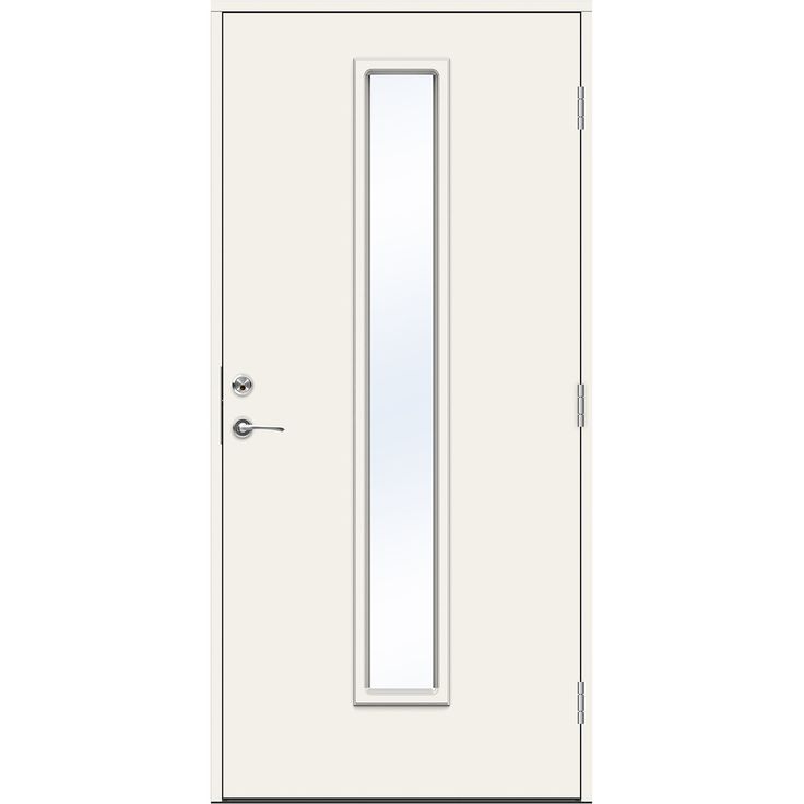 Ulko-ovi Swedoor Advance Narvik, maalattu valkoinen NCS S 0502-Y, valkoinen karmi 105mm