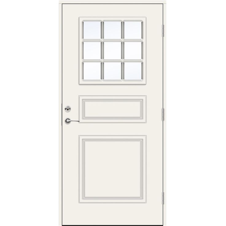 Ulko-ovi Swedoor Advance Ives, maalattu valkoinen NCS S 0502-Y, valkoinen karmi 105mm
