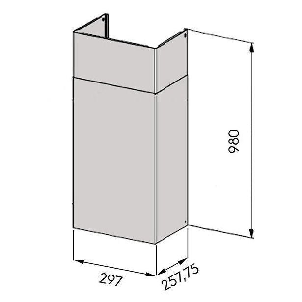 Jatkoputki Savo seinämalli, 990mm, ruostumaton teräs