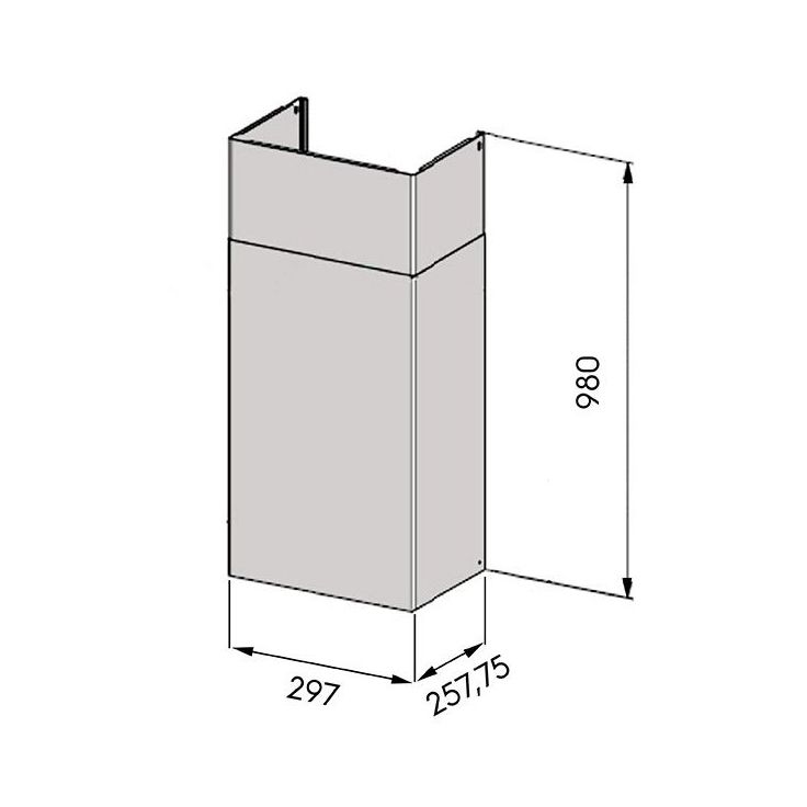Jatkoputki Savo seinämalli, 990mm, ruostumaton teräs