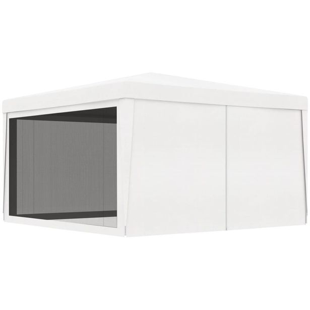 Juhlateltta 4 verkkosivuseinää 4x4 m valkoinen_1