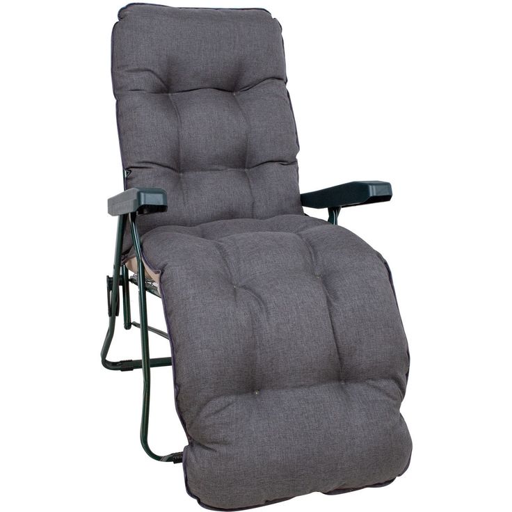 Deck chair BADEN-BADEN brownish gray pad