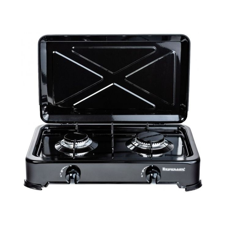Kaasuliesitaso Ravanson K02TB, 47 cm, 2-liekkinen, musta