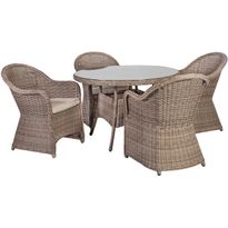 Puutarharyhmä Home4You TOSCANA, 4 tuolia, beige