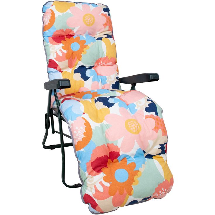 Deck chair BADEN-BADEN nordic floral pad