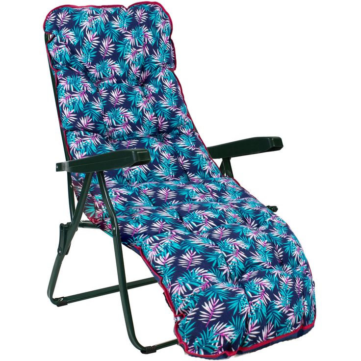 Deck chair BADEN-BADEN blue pad
