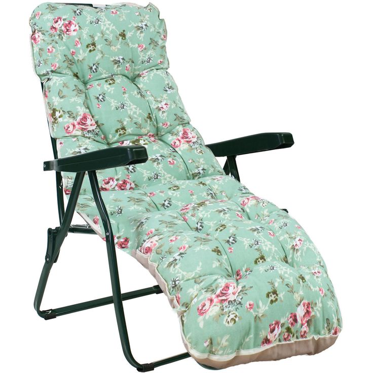 Deck chair BADEN-BADEN light green rosy pad