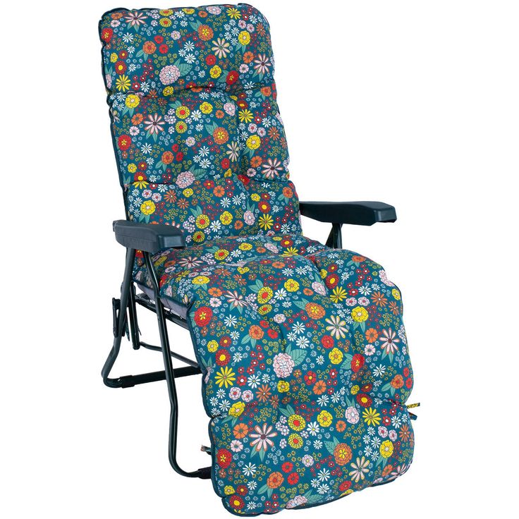 Deck chair BADEN-BADEN blooming floral pad