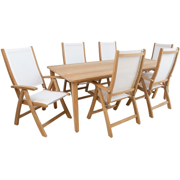 Dining set MALDIVE table, 6 foldable chairs