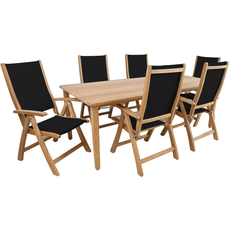 Dining set MALDIVEwith 6 foldable chairs