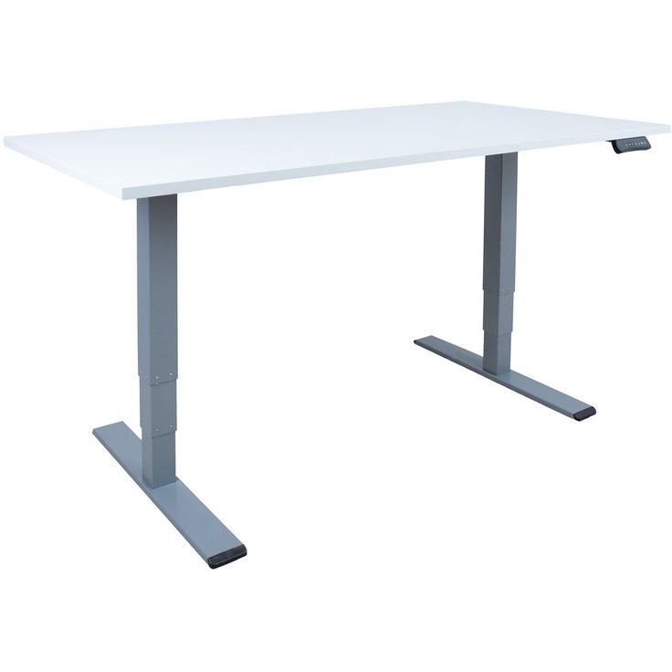 Desk ERGO OPTIMAL with 2 motor 160x80xH62-127cm, greyish white/silver-grey