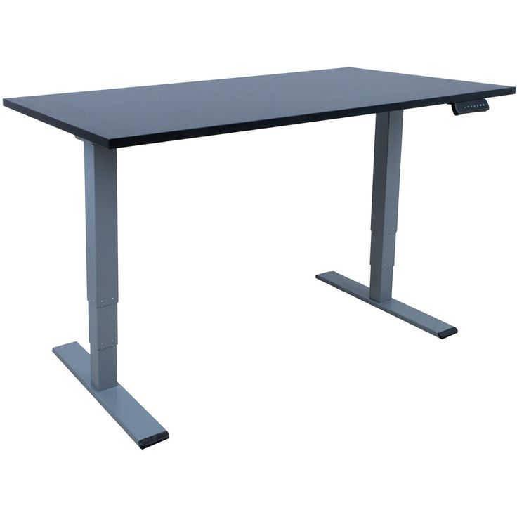Desk ERGO OPTIMAL with 2 motor 140x80xH62-127cm, black/silver grey