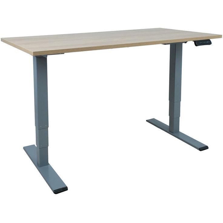 Desk ERGO OPTIMAL with 2 motor 140x70xH62-127cm, hickory/silver grey