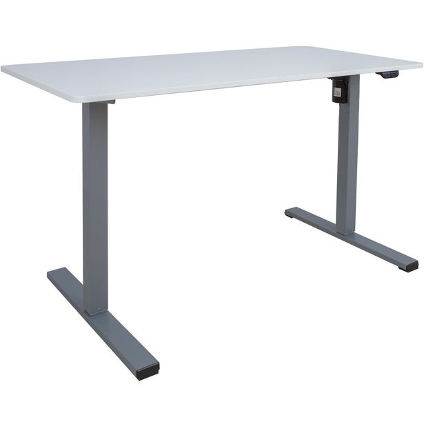 Desk ERGO OPTIMAL with 1 motor 120x60xH71-116cm, white/silver grey
