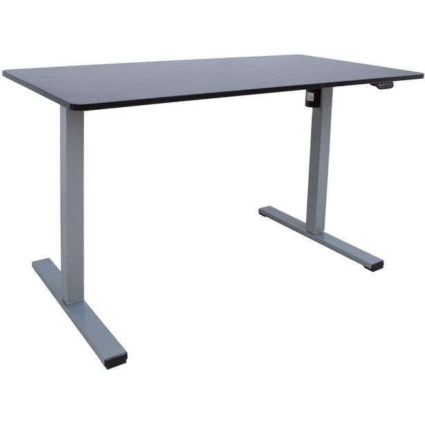 Desk ERGO OPTIMAL with 1 motor 120x60xH71-116cm, black/silver grey