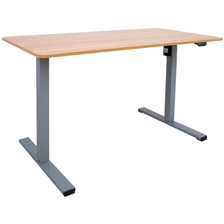 Desk ERGO OPTIMAL with 1 motor 120x60xH71-116cm, oak/silver grey