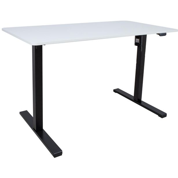 Desk ERGO OPTIMAL with 1 motor 120x60xH71-116cm, white/black