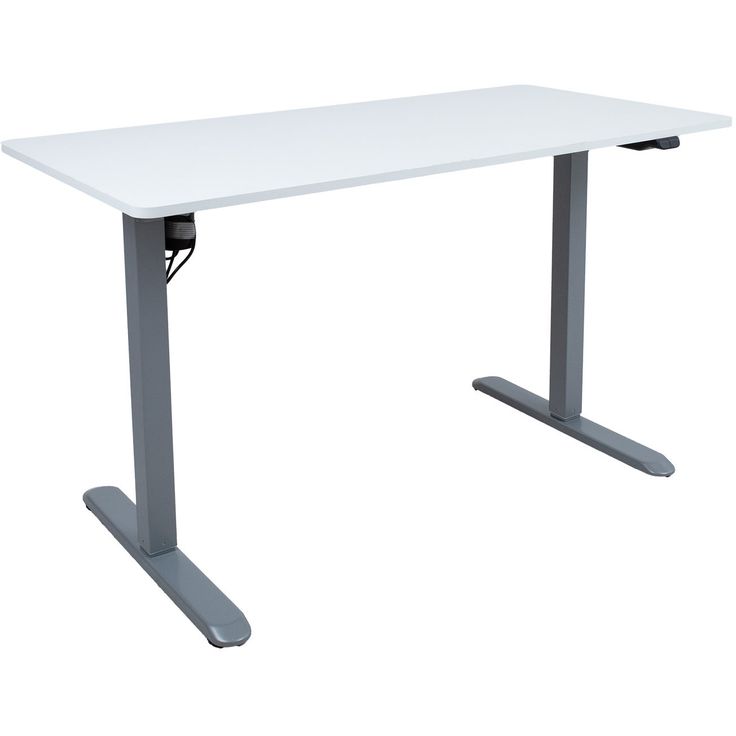 Desk ERGO LIGHT with 1 motor 120x60xH73-118cm, white/silver grey