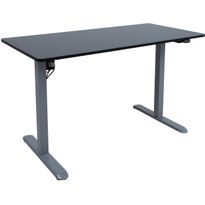 Työpöytä Home4You ERGO LIGHT 1 moottorilla 120x60xK73-118 cm, musta/hopeanharmaa