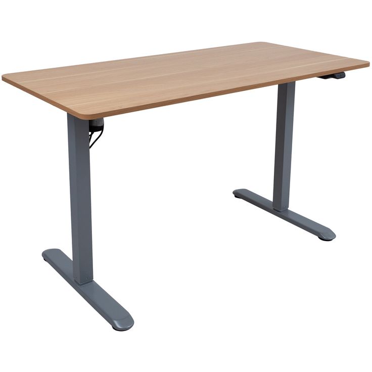 Desk ERGO LIGHT with 1 motor 120x60xH73-118cm, oak/silver grey