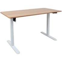 Työpöytä Home4You ERGO LIGHT 1 moottorilla 120x60xK73-118 cm, tammi/valkoinen