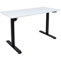Työpöytä Home4You ERGO LIGHT 1 moottorilla 120x60xK73-118 cm, valkoinen/musta