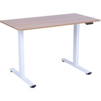 Työpöytä Home4You ERGO FIT 1 moottorilla 120x60xK71,5-116 cm, tammi/valkoinen