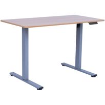 Työpöytä Home4You ERGO FIT 1 moottorilla 120x60xK71,5-116 cm, tammi/hopeanharmaa