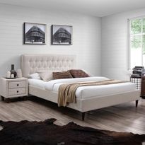 Sänky Home4You EMILIA 90x200 cm, patja HARMONY DELUX, beige