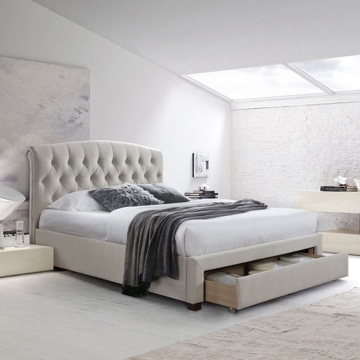Bed NATALIA with mattress HARMONY DUO 160x200cm, champagne