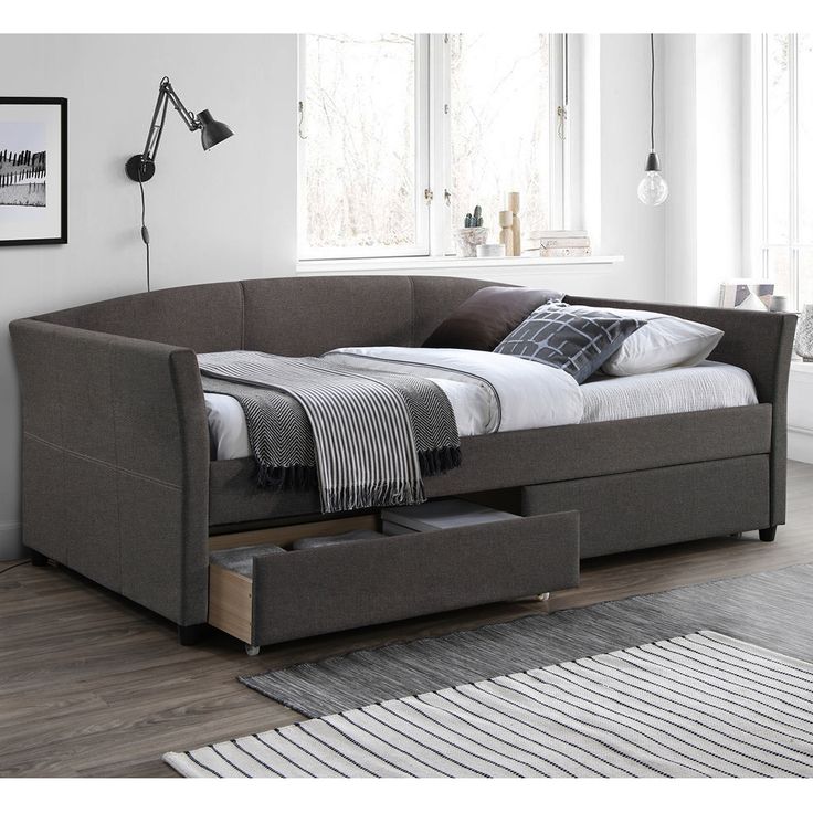 Bed GENESIS 90x200cm, with mattress HARMONY UNO, brownish grey
