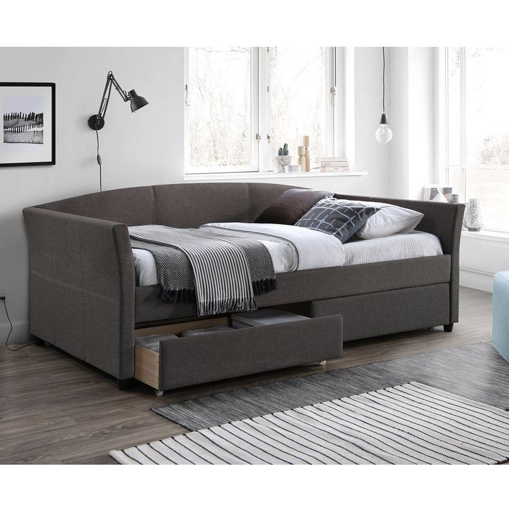 Bed GENESIS 90x200cm, with mattress HARMONY DELUX, brownish grey