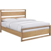 Sänky Home4You OZZO patjalla HARMONY TOP 160x200 cm, vaalea puu