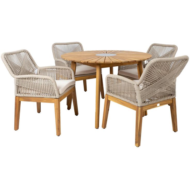Garden furniture set FLORIDA table and 4 chairs, beige