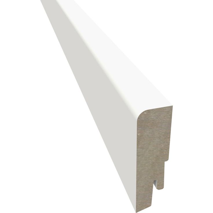 Jalkalista Kährs 16x60x2400mm, pyöristetty MDF, valkoinen  , maalattu